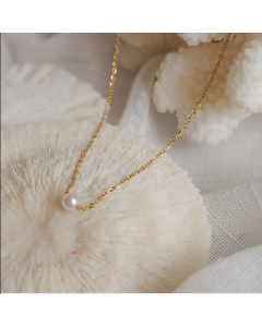 Lovely Romantic Classic Titanium Steel Pearl Clavicle Necklace