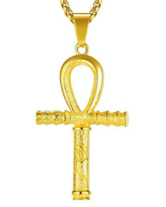 Personality Street Hip Hop Stainless Steel Necklace Cross-Border New Arrival Vintage Cross Pendant -01-Gold Color