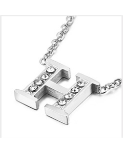Temperament Fashion Inlaid Zircon 26 English Letters Stainless Steel Necklace Wholesale