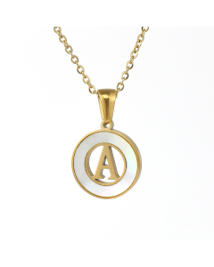 A Hollow Letter With White Shell Necklace CA7810208