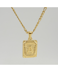 A Initial Letter With Curby Chain Necklace CA7810225