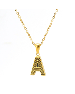 A Initial Necklaces for Women Girls 18k gold Chain Necklace CA7810230