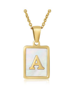 A Necklace Inlaid White Shell With Initial Letter Necklace CA7810200