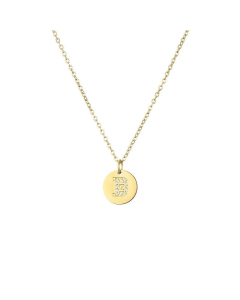 Fashion Diamond Clavicle Chain Letter Pendant Titanium Steel Necklace-B