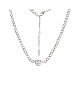 Crystal Diamond Heart Necklace BN210199