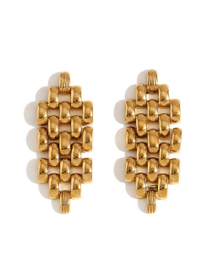Wholesale Temperamen Bohemia Strap Chain Stud Earrings Plated 18K Gold Stainless Steel Earrings