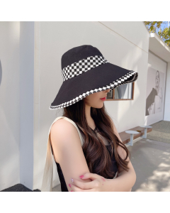 Sun Protection Wide Brim Bucket Hat-Black-HC680713