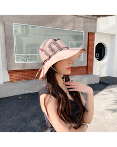 Sun Protection Wide Brim Bucket Hat-Light Pink-HC680718