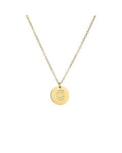 Fashion Diamond Clavicle Chain Letter Pendant Titanium Steel Necklace-C