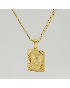 C Initial Letter With Curby Chain Necklace CA7810225