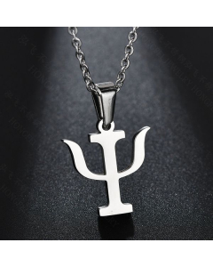 Stainless Steel Necklace Gold Trident - Silver Color - CA7810008