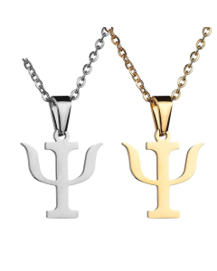 Stainless Steel Necklace Gold Trident - Silver and Gold Color - CA7810008