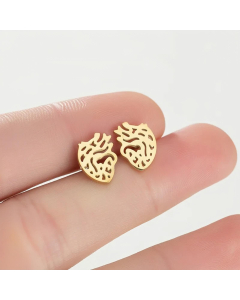 Cardiac Shape Titanium Steel Earring Gold Plated Earrings CA08810982