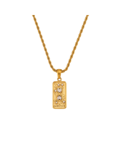 Carpe Diem Stainless Steel 18K gold Tarot Charms Twist Chain Necklace