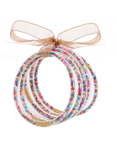 Christmas Bangles Set With Multi Color Glass Seed Beads-30073