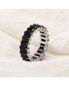Wholesale Stainless Steel Ring Color Diamond Inlaid Ring-Steel Color-Black-10