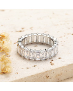 Wholesale Stainless Steel Ring Color Diamond Inlaid Ring-Steel Color-White-9