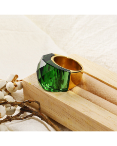 Wholesale Stainless Steel Ring Color Large Gemstone Ring