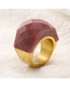 Wholesale Stainless Steel Ring Color Large Gemstone Ring