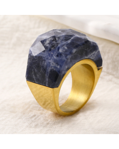 Wholesale Stainless Steel Ring Color Large Gemstone Ring