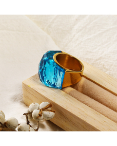 Wholesale Stainless Steel Ring Color Large Gemstone Ring