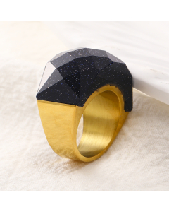 Wholesale Stainless Steel Ring Color Large Gemstone Ring