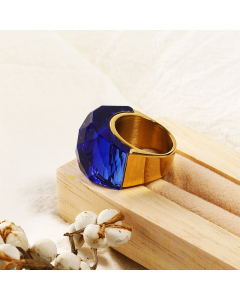 Wholesale Stainless Steel Ring Color Large Gemstone Ring