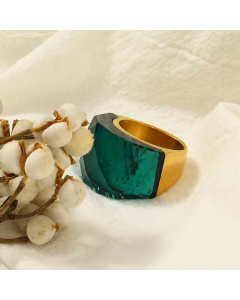 Wholesale Stainless Steel Ring Color Large Gemstone Ring