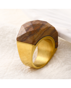 Wholesale Stainless Steel Ring Color Large Gemstone Ring