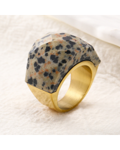 Wholesale Stainless Steel Ring Color Large Gemstone Ring