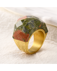Wholesale Stainless Steel Ring Color Large Gemstone Ring
