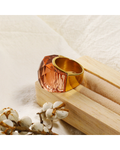 Wholesale Stainless Steel Ring Color Large Gemstone Ring