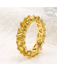 Wholesale Stainless Steel Triangle Diamond Inlaid Ring 