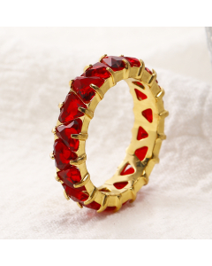 Wholesale Stainless Steel Triangle Diamond Inlaid Ring 