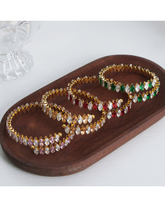 Wholesale Color Zirconium Bracelet Fashion Personality Light Luxury Zircon Inlaid Titanium Steel Bracelet Jewelry 