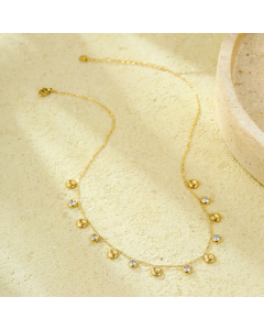 Wholesale Stainless Steel Necklace Shell Plated 18K Gold Pendant Necklace-Gold Color-02