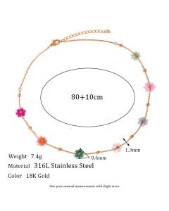 Colorful Handmade Daisy Flower Jewelry Titanium Steel Waist Chain LY881022