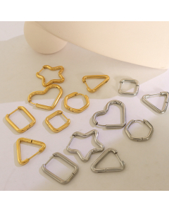 Wholesale Gold Plated Earrings Niche Minimalism Contracted Element Circle Design Non-Fading Titanium Steel Earrings