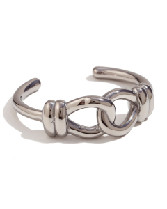 Wholesale Bracelet Colorza Fine Jewelry Temperament Cross Knot Opening Titanium Steel Plated 18K Gold Bracelet -Steel Color-05