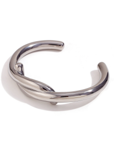 Wholesale Bracelet Colorza Fine Jewelry Temperament Cross Knot Opening Titanium Steel Plated 18K Gold Bracelet -Steel Color-04