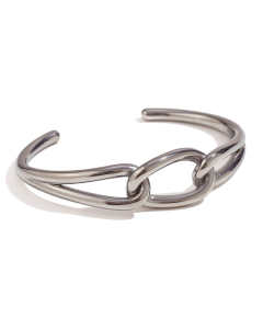 Wholesale Bracelet Colorza Fine Jewelry Temperament Cross Knot Opening Titanium Steel Plated 18K Gold Bracelet -Steel Color-01