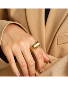 Minimalism Sense Senior Cross Color Drip Oil Temperament Stainless Steel Ring