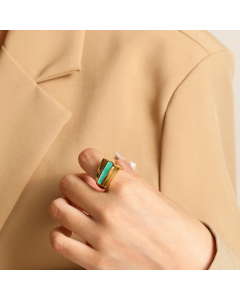 Light Luxury Sense Senior Cross Color Drip Oil Temperament Stainless Steel Ring