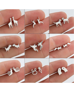 Cute Animal Titanium Steel Earring Studs Fashion Plated Earrings CA08810990