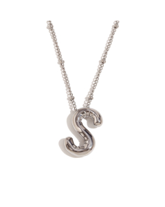 Wholesale Necklace Cute Plated 18K Gold Party Balloon Letter Pendant Stainless Steel Necklace Female-Steel Color-S