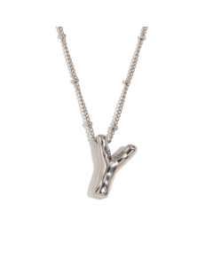 Wholesale Necklace Cute Plated 18K Gold Party Balloon Letter Pendant Stainless Steel Necklace Female-Steel Color-Y