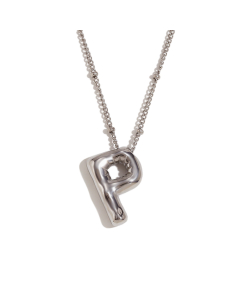 Wholesale Necklace Cute Plated 18K Gold Party Balloon Letter Pendant Stainless Steel Necklace Female-Steel Color-P