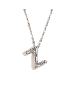 Wholesale Necklace Cute Plated 18K Gold Party Balloon Letter Pendant Stainless Steel Necklace Female-Steel Color-Z