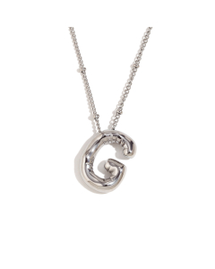 Wholesale Necklace Cute Plated 18K Gold Party Balloon Letter Pendant Stainless Steel Necklace Female-Steel Color-G