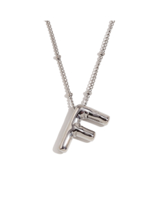 Wholesale Necklace Cute Plated 18K Gold Party Balloon Letter Pendant Stainless Steel Necklace Female-Steel Color-F